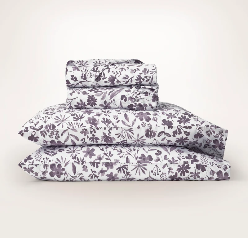 Signature Hemmed Sheet Set - Plum Botanical