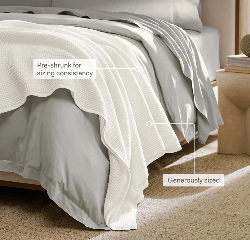 Waffle Bed Blanket - Buttercup