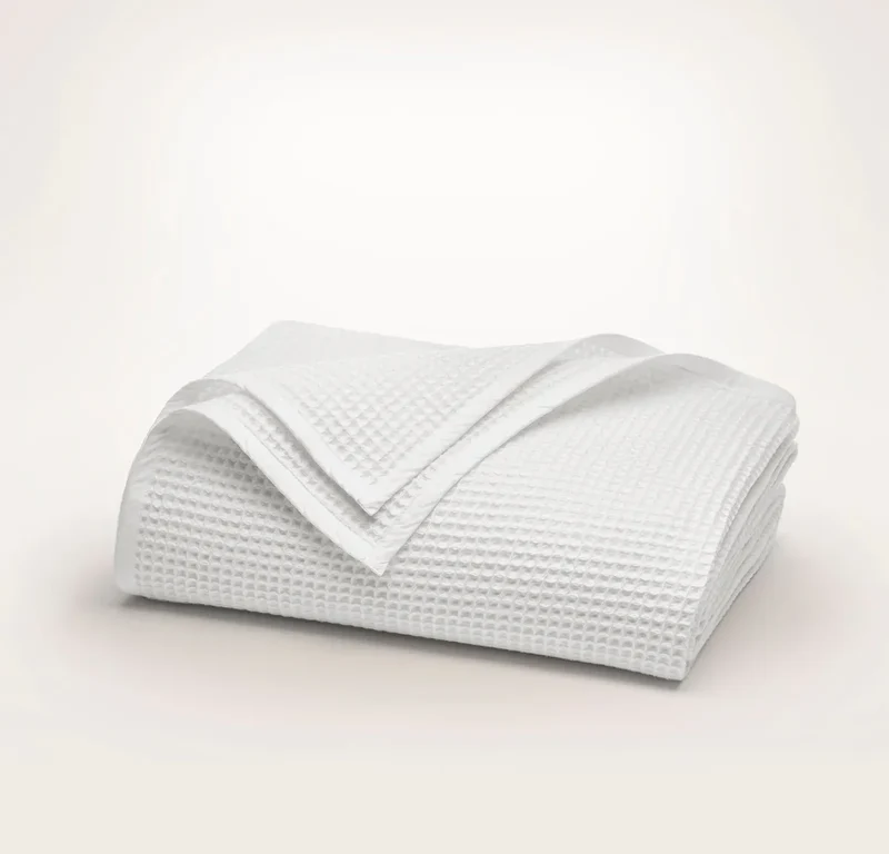 Waffle Bed Blanket - White
