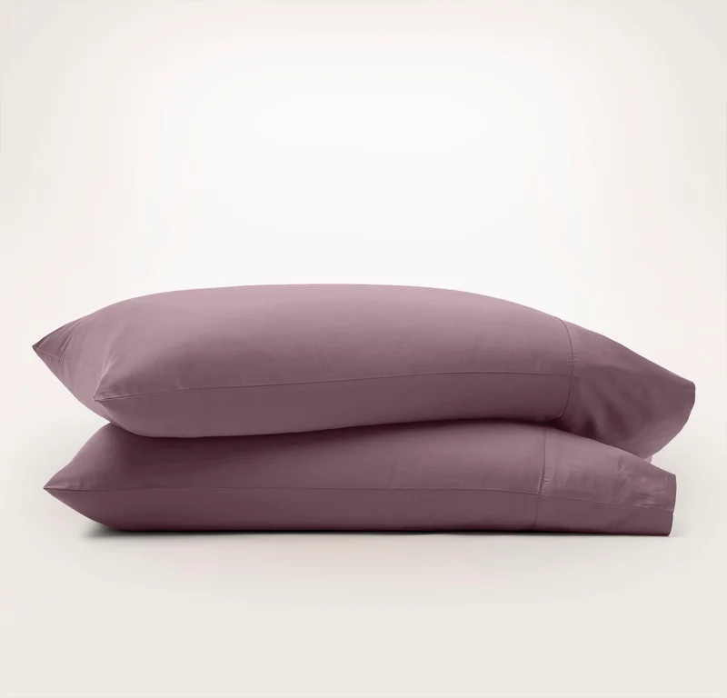 Signature Hemmed Pillowcase Set - Plum (Personalized)