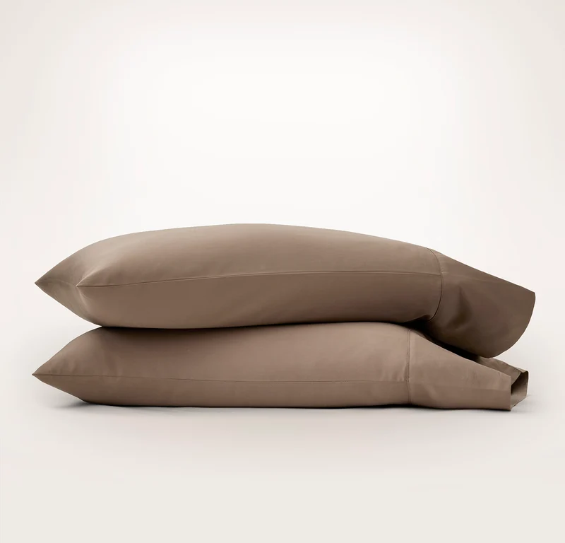 Signature Hemmed Pillowcase Set - Walnut (Personalized)