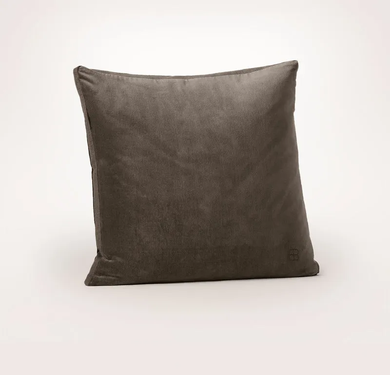 Ligne Velvet Pillow Cover (Square) - Deep Walnut/Walnut