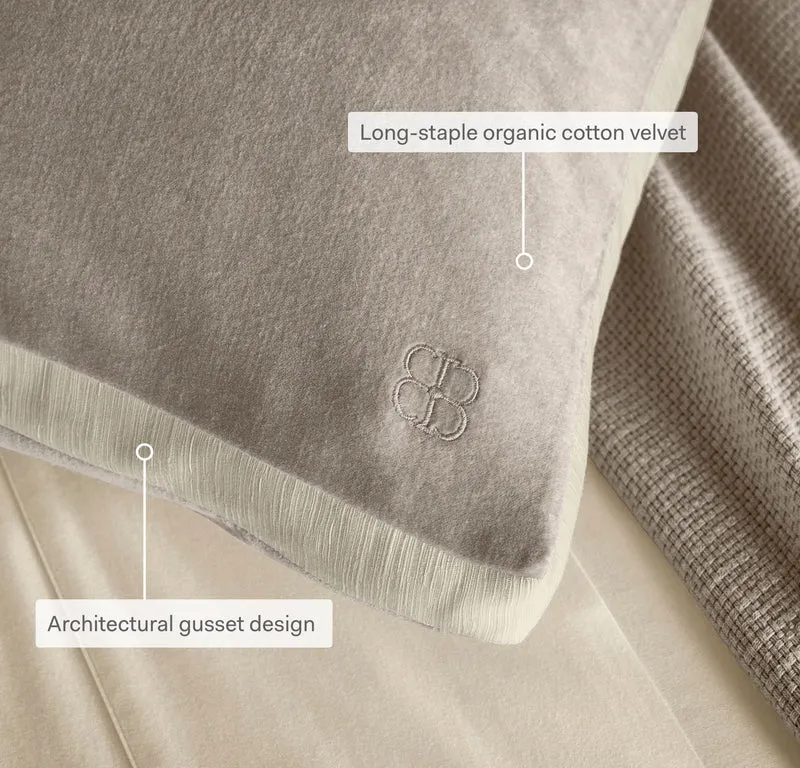 Ligne Velvet Pillow Cover (Petite Lumbar) - Oak/Cream