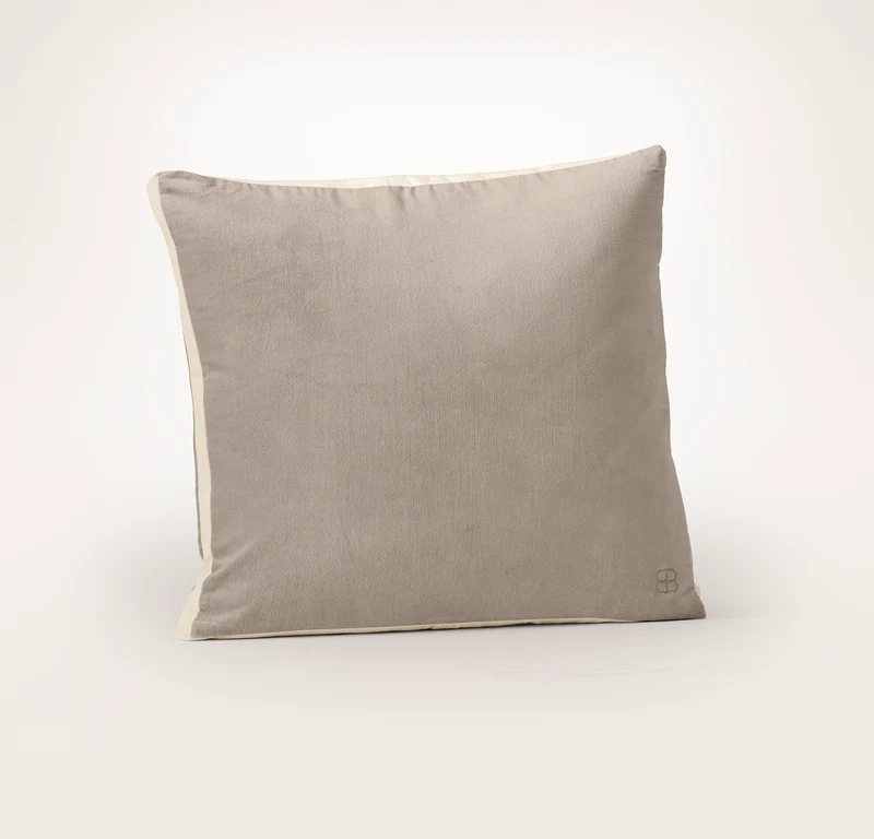 Ligne Velvet Pillow Cover (Square) - Oak/Cream