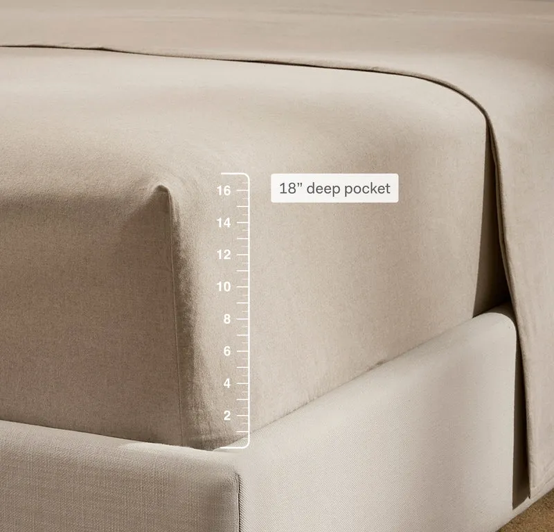 Flannel Sheet Set - Heathered Navy