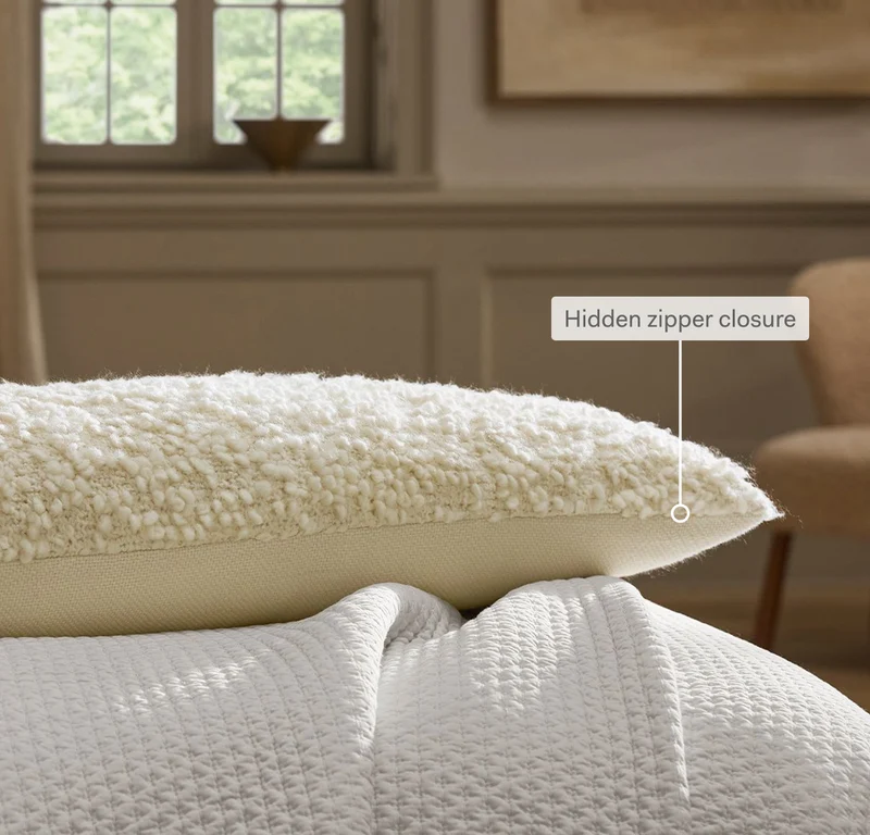 Cozy Bouclé Pillow Cover - Cream