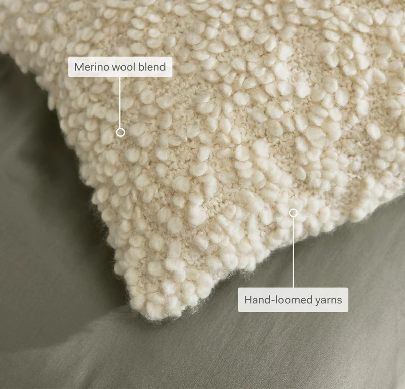 Cozy Bouclé Pillow Cover - Cream