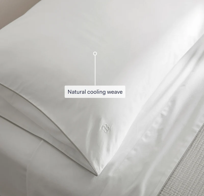 Percale Embellished Pillowcase Set - Hydrangea/White Piped Edge