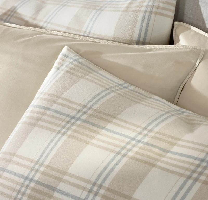 Flannel Pillowcase Set - Cream/Sand/Shore Tartan