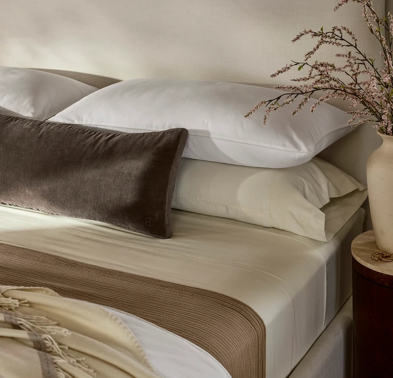 Ligne Velvet Pillow Cover (Lumbar) - Deep Walnut/Walnut