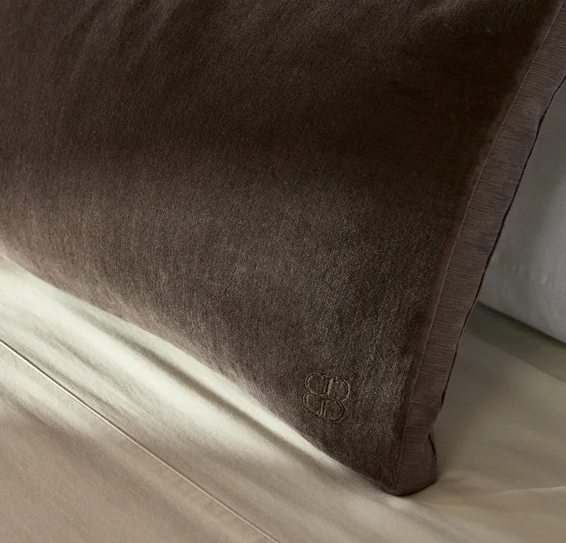 Ligne Velvet Pillow Cover (Lumbar) - Deep Walnut/Walnut