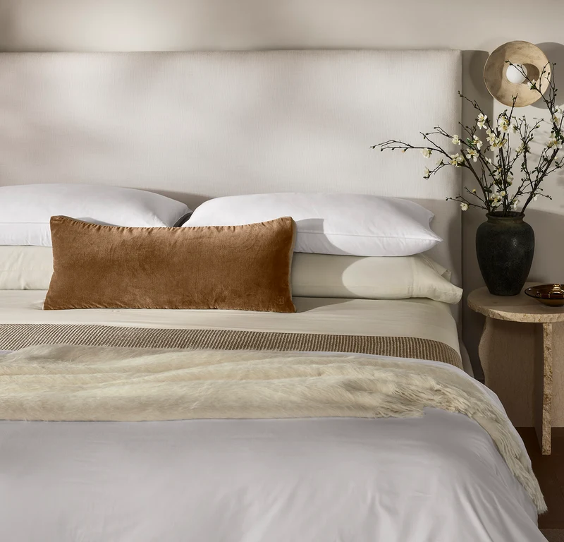 Ligne Velvet Pillow Cover (Lumbar) - Deep Camel/Oak