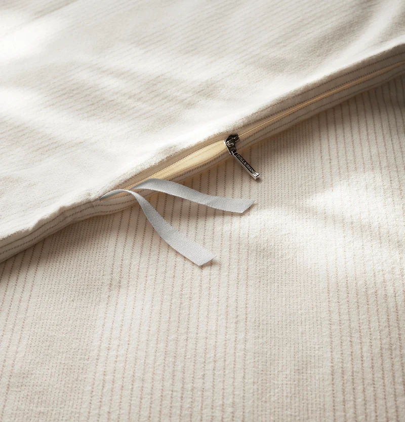 Flannel Duvet Set - Cream/Oak Fine Line Stripe