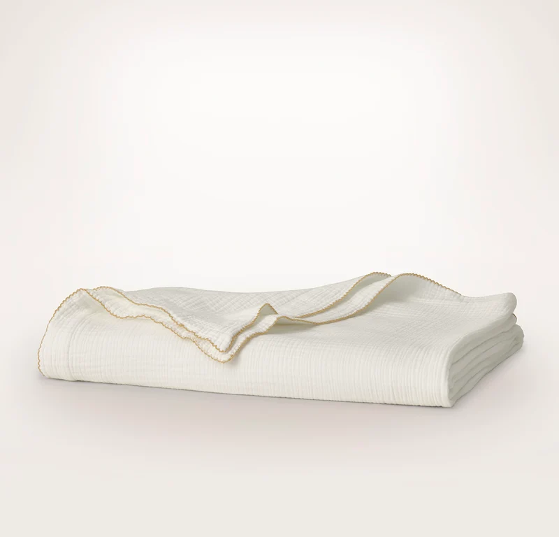 Cooling Bed Blanket - White/Honey Picot - Dream