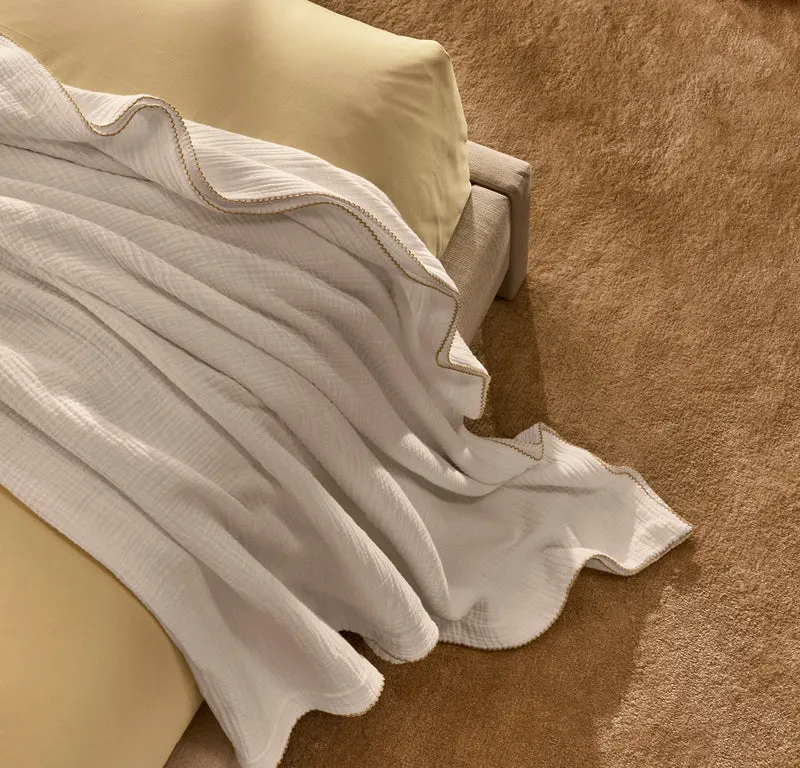 Cooling Bed Blanket - White/Honey Picot - Dream
