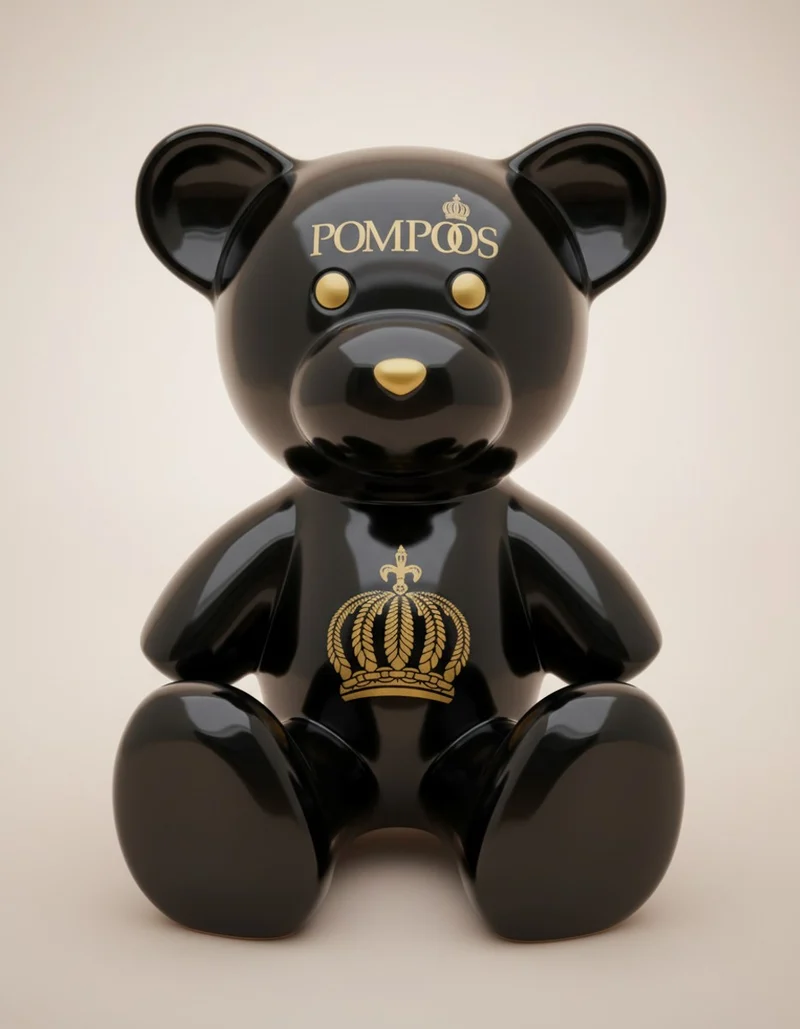 Harald Glööckler Luxus Designer Deko Teddybär Skulptur Pompöös by Casa Padrino Schwarz / Gold - Glööckler Deko Figur - Designer Deko Figur Teddy
