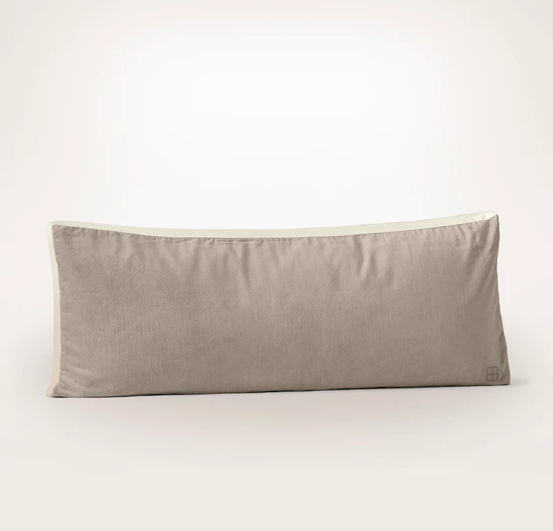 Ligne Velvet Pillow Cover (Lumbar) - Oak/Cream