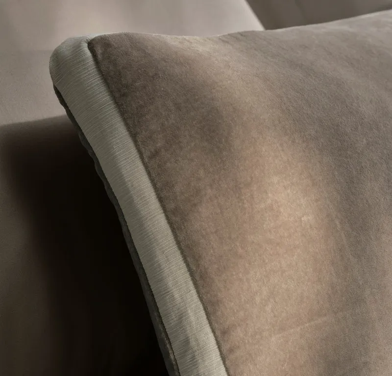 Ligne Velvet Pillow Cover (Lumbar) - Oak/Cream