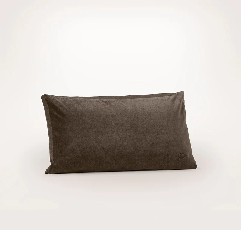 Ligne Velvet Pillow Cover (Petite Lumbar) - Deep Walnut/Walnut