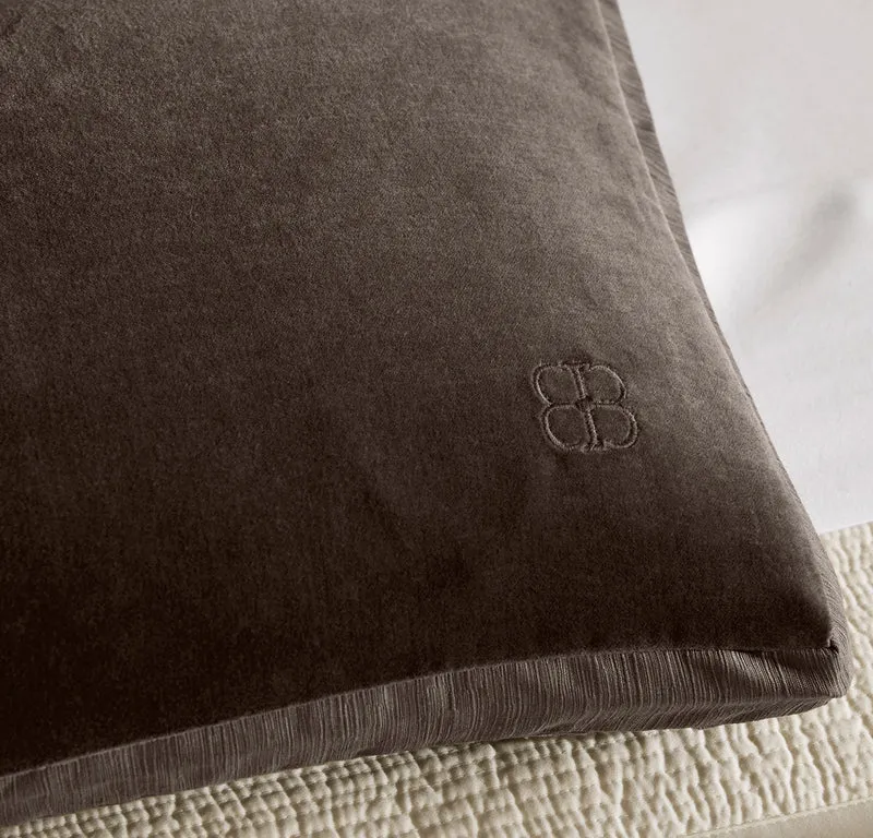 Ligne Velvet Pillow Cover (Petite Lumbar) - Deep Walnut/Walnut