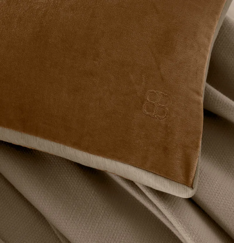 Ligne Velvet Pillow Cover (Petite Lumbar) - Deep Camel/Oak