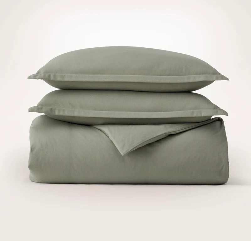 Flannel Duvet Set - Sageleaf