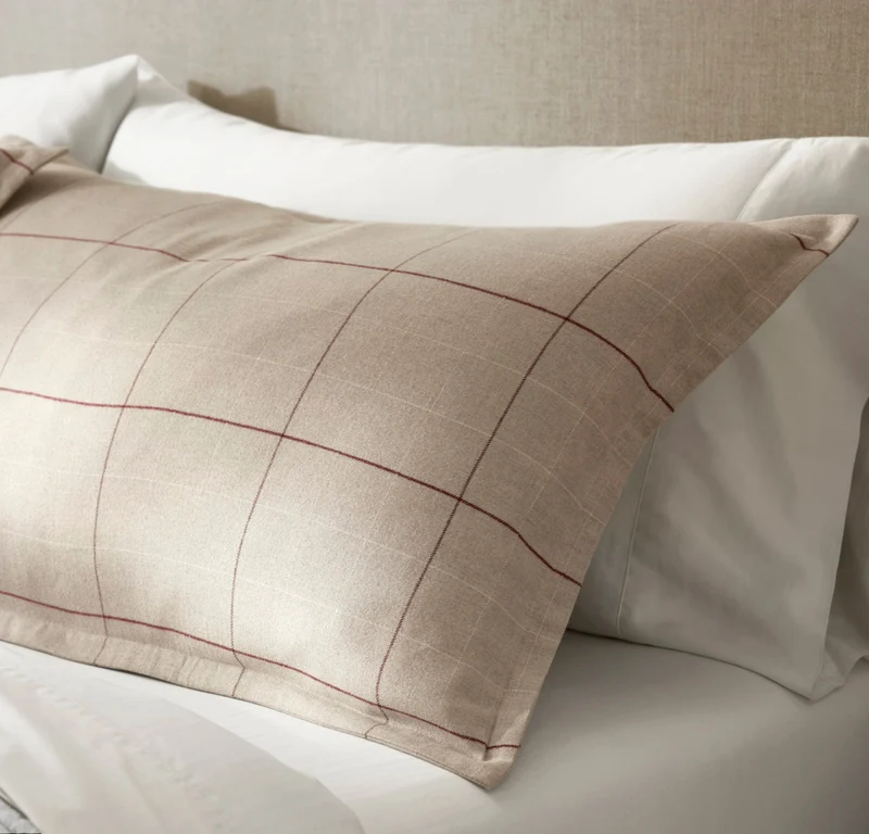 Flannel Duvet Set - Heathered Oatmeal/Holly Windowpane