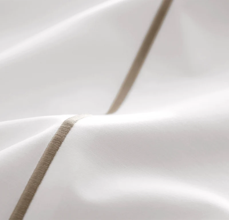 Percale Embellished Sheet Set - White/Oak Embroidered