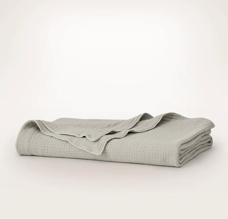 Dream Bed Blanket - Pewter/Cream Picot