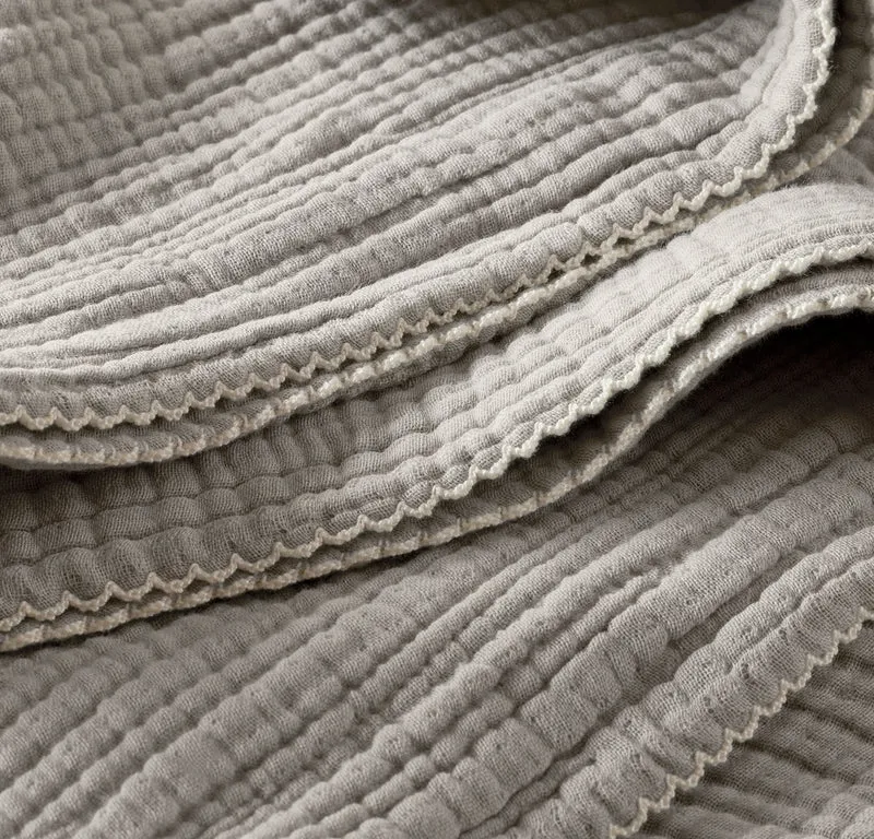 Dream Bed Blanket - Pewter/Cream Picot