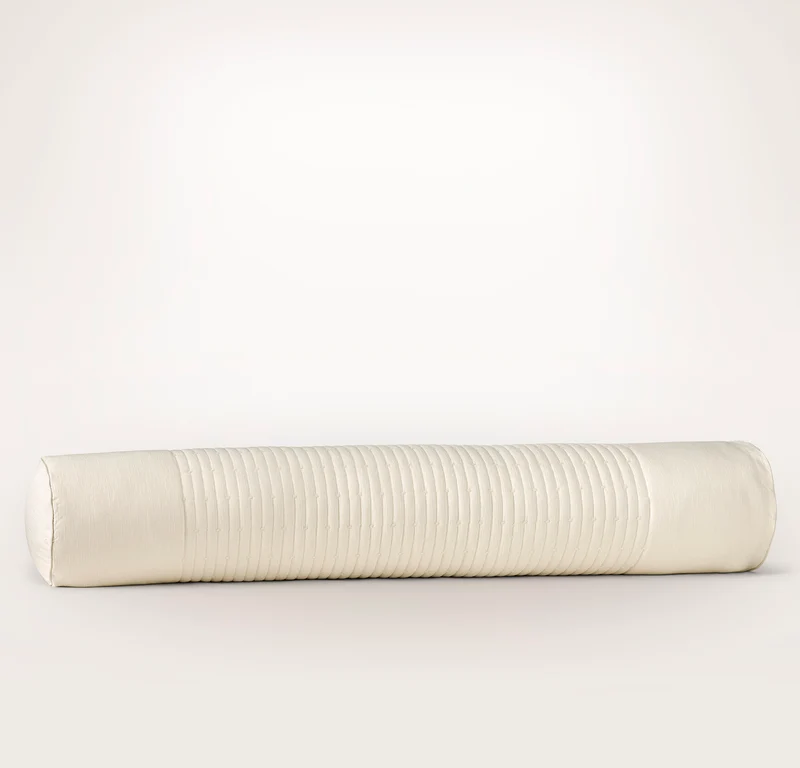 Fluted Pillow Cover (Bolster) - Cream
