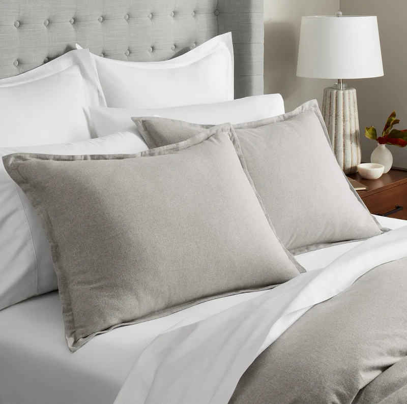 Flannel Duvet Set - Heathered Grey