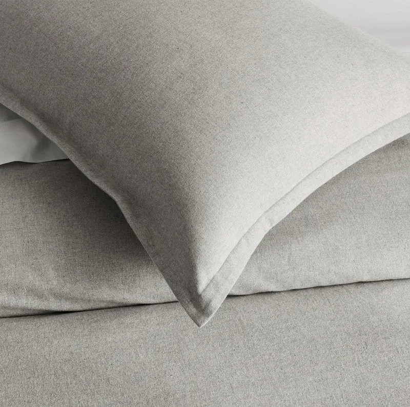 Flannel Duvet Set - Heathered Grey