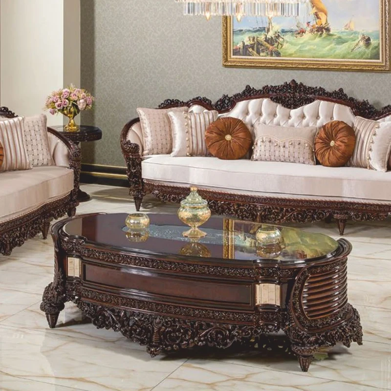 Casa Padrino Luxus Barock Couchtisch Dunkelbraun / Gold 180 cm - Prunkvoller Barockstil Wohnzimmertisch - Barock Wohnzimmer Möbel