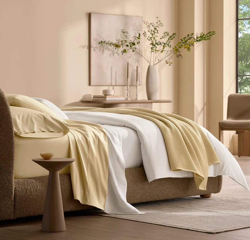 Waffle Bed Blanket - Buttercup