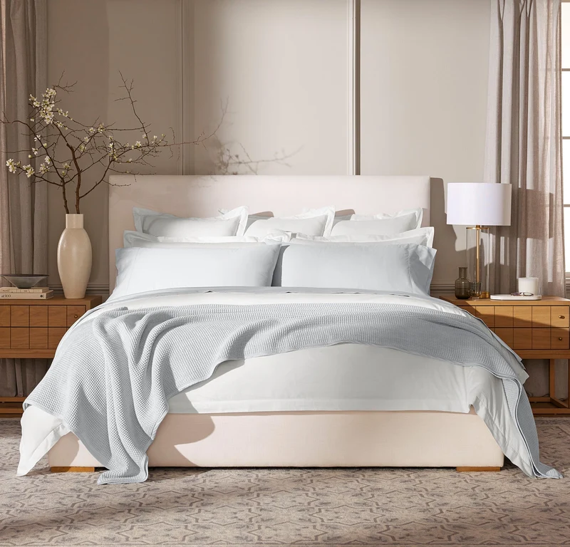 Waffle Bed Blanket - Sky