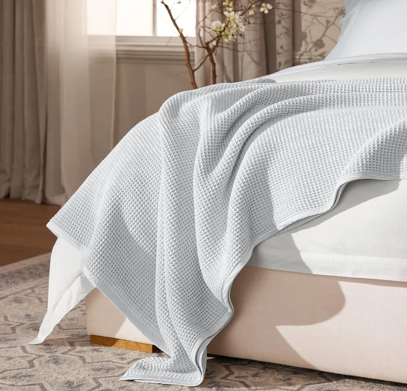 Waffle Bed Blanket - Sky
