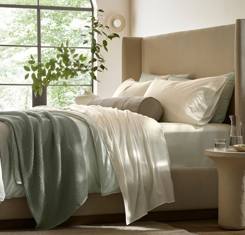 Waffle Bed Blanket - Meadow