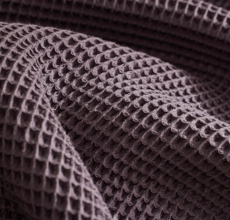 Waffle Bed Blanket - Deep Plum