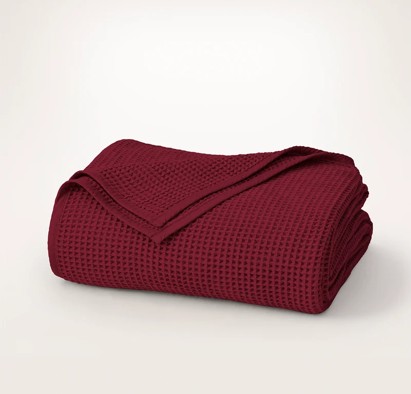 Waffle Bed Blanket - Holly