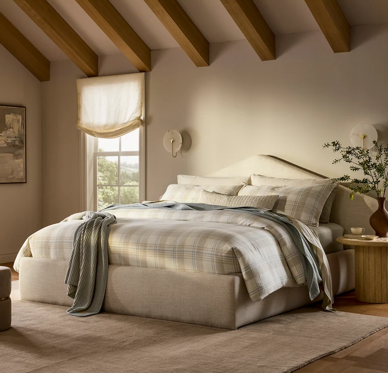 Flannel Duvet Set - Cream/Sand/Shore Tartan