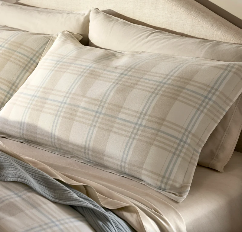 Flannel Duvet Set - Cream/Sand/Shore Tartan