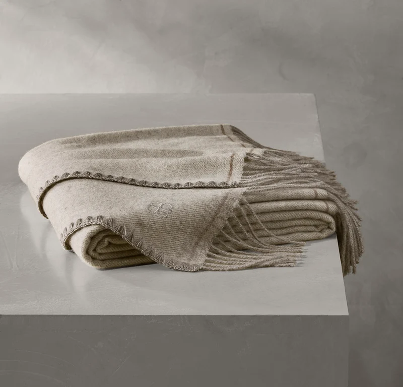 Reserve Maison Cashmere Throw Blanket - Heathered Pewter