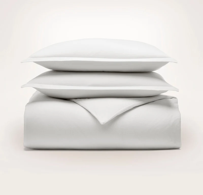 Flannel Duvet Set - White