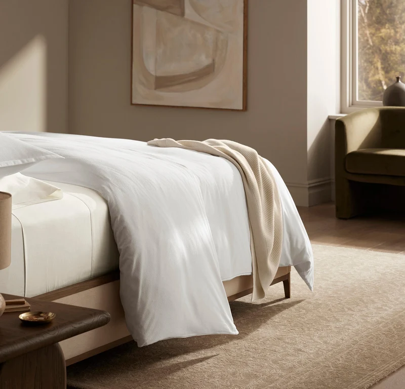 Flannel Duvet Set - White
