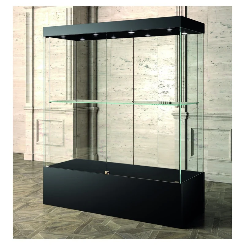 Casa Padrino Luxus Museumsvitrine 160 x 60 cm H. 200 cm mit 8 LED-Spots - Ladeneinrichtung - Boutique Möbel - Made in Italy
