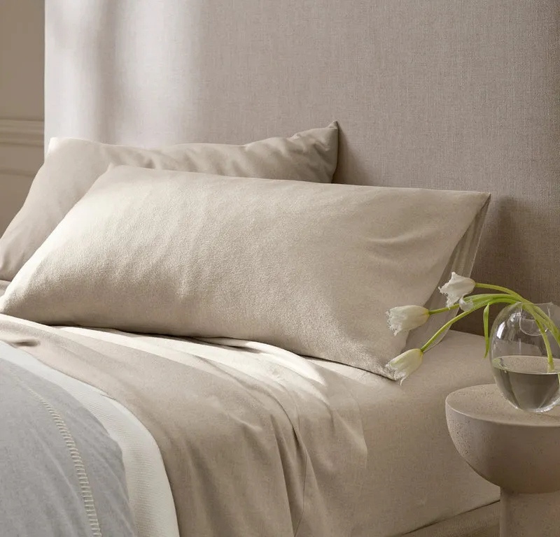 Flannel Pillowcase Set - Heathered Oatmeal