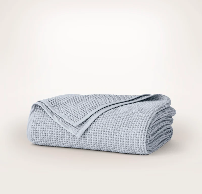 Waffle Bed Blanket - Hydrangea