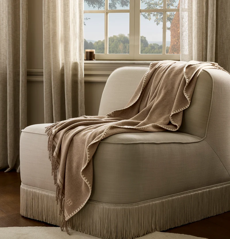 Reserve Maison Cashmere Throw Blanket - Heathered Twig