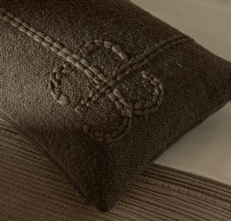 Petite Bouclé Pillow Cover - Deep Walnut